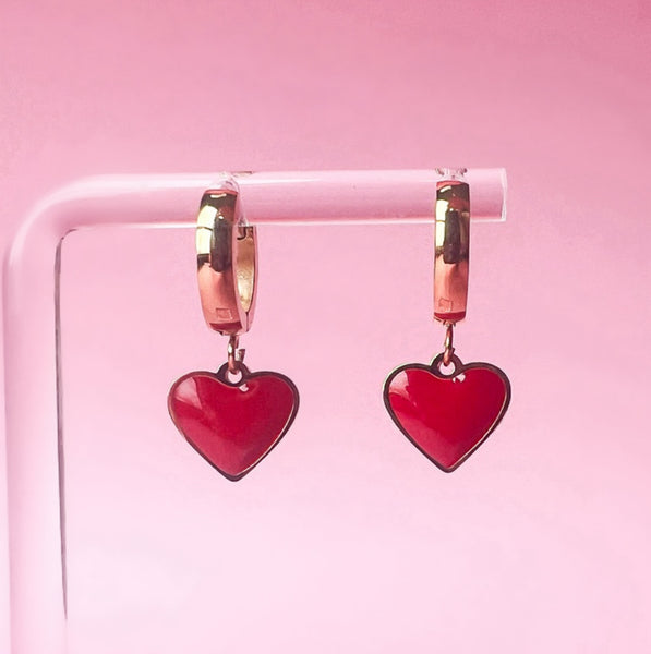 Sweet Seeds Red Heart Earrings - Jewelry by Bretta